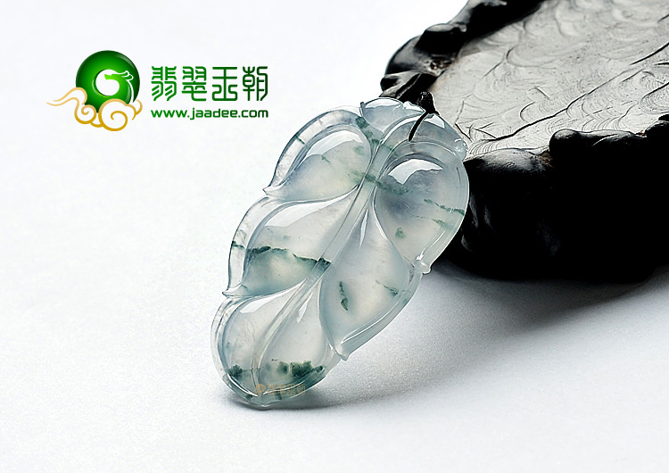 (超值推荐)冰玻种飘花叶子挂件