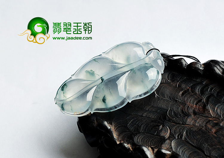 (超值推荐)冰玻种飘花叶子挂件