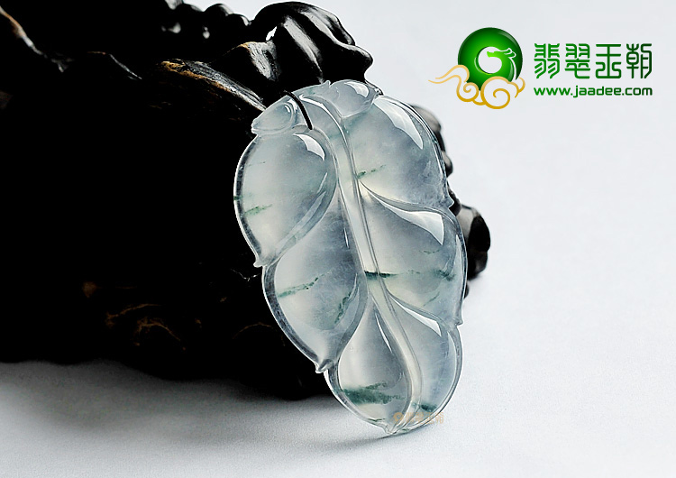(超值推荐)冰玻种飘花叶子挂件
