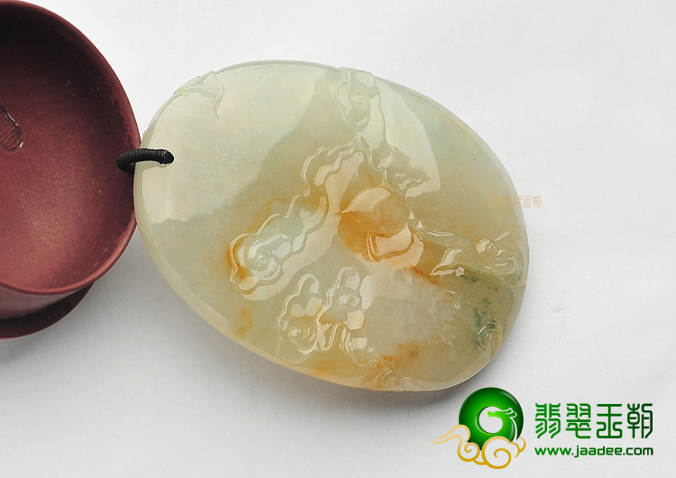 冰种黄翡站观音挂件