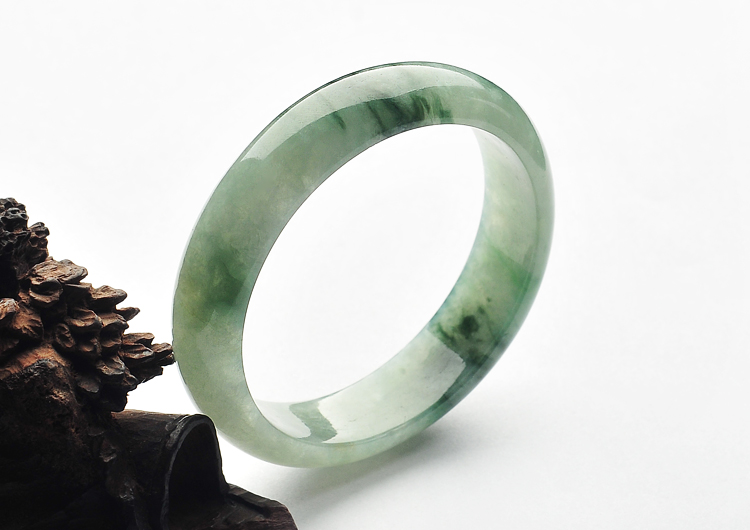 糯冰种飘花手镯（52.5mm）