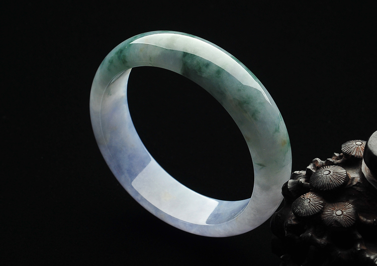 糯冰种紫罗兰飘花手镯（59.6mm）
