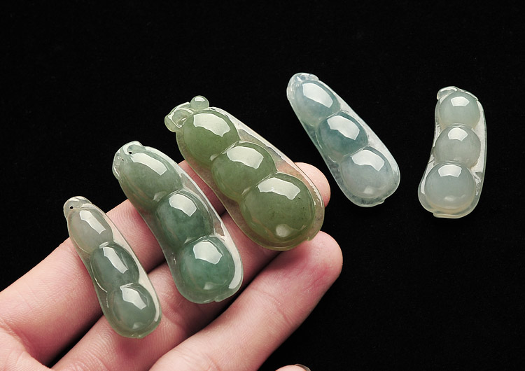 糯冰种晴水四季豆挂件（一批）