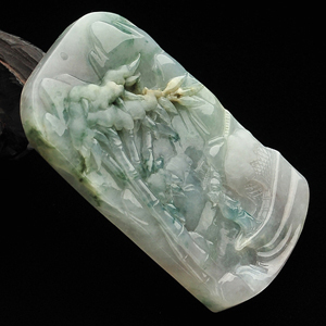 糯冰种淡三彩节节高升挂件