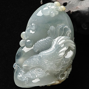 糯冰种晴水略带黄翡雄鹰展翅挂件
