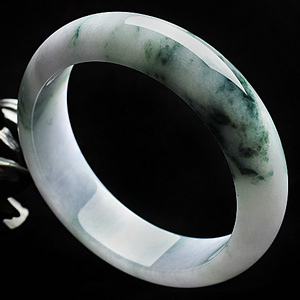 糯冰种飘花略带紫罗兰手镯(57.8mm)