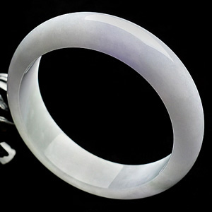 糯冰种紫罗兰略飘花手镯(58mm)