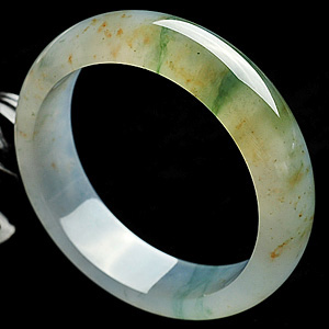 冰种黄翡飘花手镯(54mm)