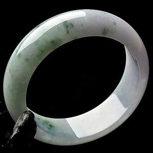糯冰种淡紫罗兰飘花手镯(58.8mm)