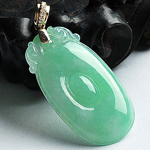 冰种豆色福在眼前挂件