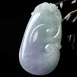 糯冰种紫罗兰如意挂件