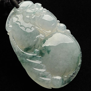 (超值推荐)冰种飘花神龙戏珠挂件