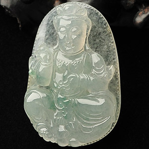 冰种飘花观音挂件