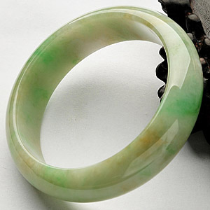 糯冰种黄加绿手镯（58.4mm）