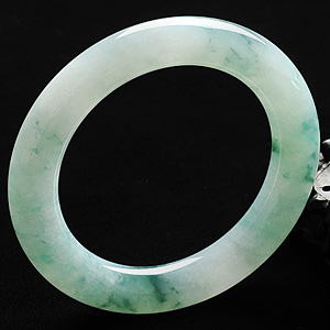 糯冰种飘花圆条手镯（55mm）