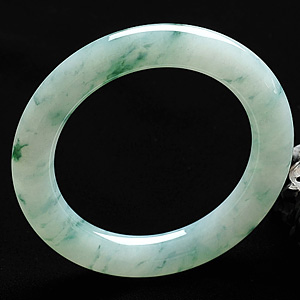 糯冰种飘花圆条手镯（55mm）