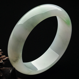 糯冰种淡紫罗兰飘花手镯（58.8mm）
