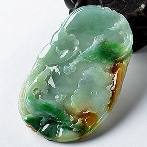 糯冰种三彩年年有余挂件