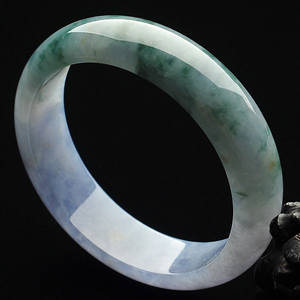 糯冰种紫罗兰飘花手镯（59.6mm）
