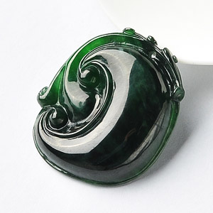 冰种蓝水如意挂件