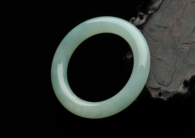 糯冰种晴水圆条手镯(55mm)