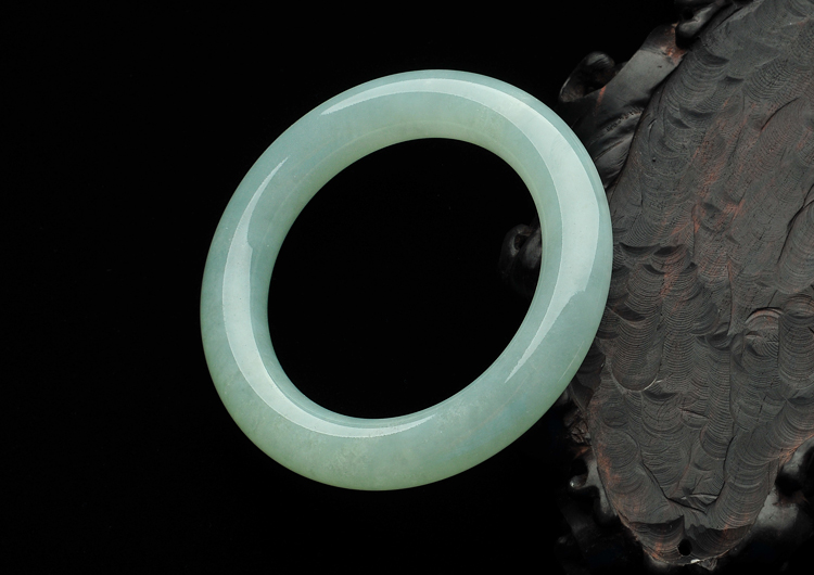 糯冰种晴水圆条手镯(55mm)