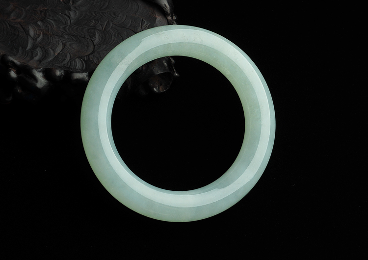 糯冰种晴水圆条手镯(55mm)