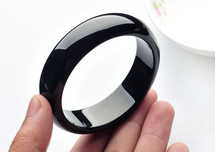 细糯种墨翠手镯(58mm)