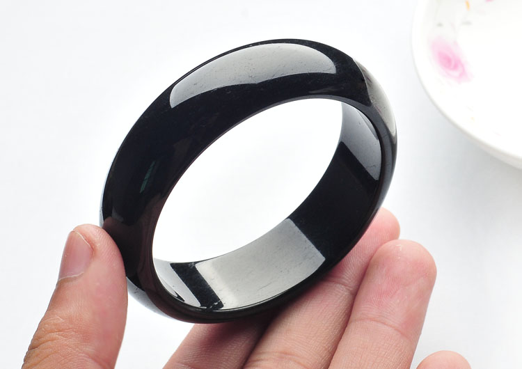 细糯种墨翠手镯(55.6mm)