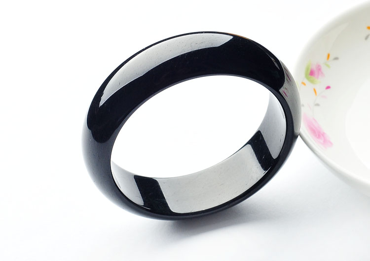 细糯种墨翠手镯(55.6mm)
