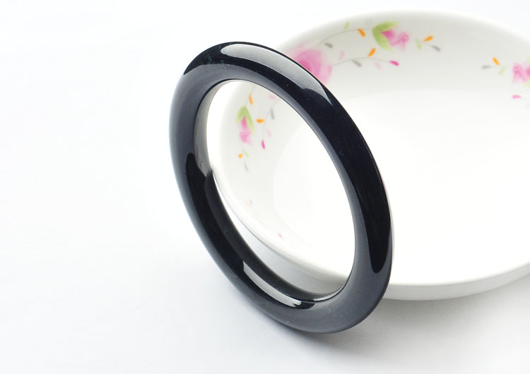 细糯种墨翠圆条手镯(56.4mm)