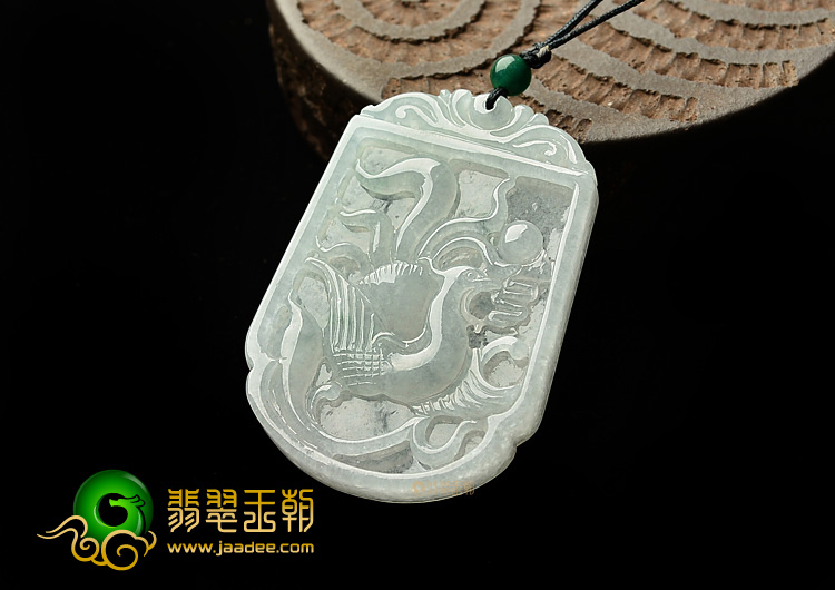 (超值推荐)冰种晴水略飘花龙凤牌挂件(一对)