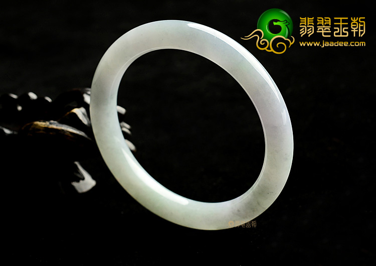 糯冰种淡紫罗兰圆条手镯(53.5mm)