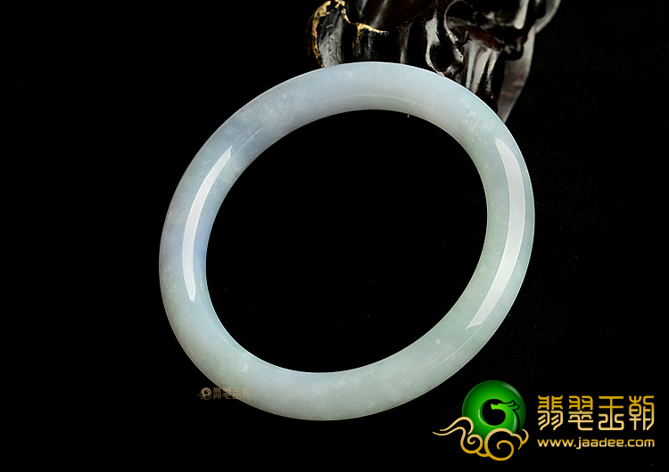 糯冰种淡紫罗兰圆条手镯(53.5mm)