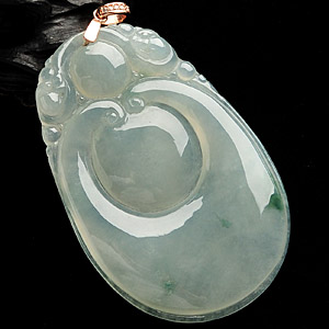 冰种飘花双龙如意挂件