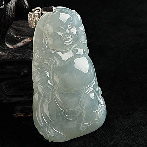糯冰种晴水玉佛挂件