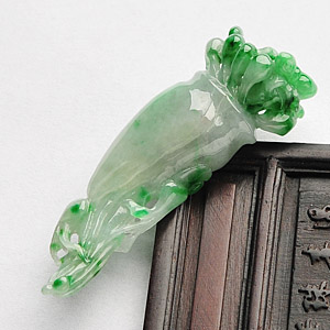 糯冰种淡春带彩人生如意挂件