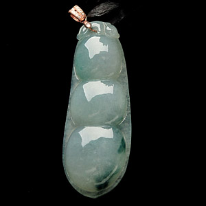 糯冰种飘花四季豆挂件