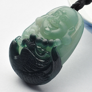 糯冰种蓝水玉佛挂件