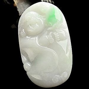 糯冰种飘翠玉佛挂件
