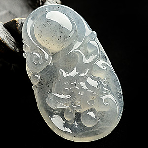 冰种水墨色龙行如意挂件