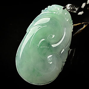 冰种略飘花如意挂件