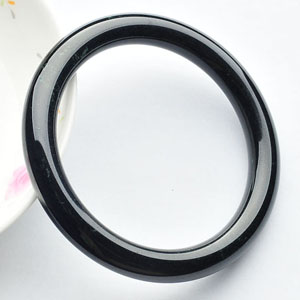 细糯种墨翠圆条手镯(58.5mm)