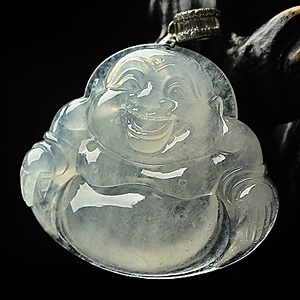 冰种淡晴水玉佛挂件