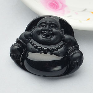 （超值推荐）糯冰种墨翠佛挂件
