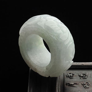 糯冰种淡晴水如意扳指