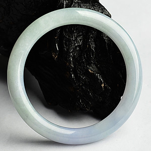 糯冰种淡紫罗兰圆条手镯(53.5mm)