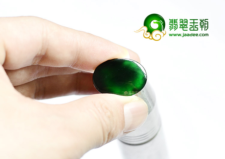 玻璃种墨翠戒面