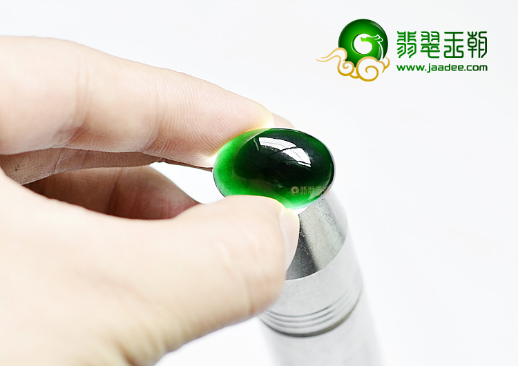 玻璃种墨翠戒面