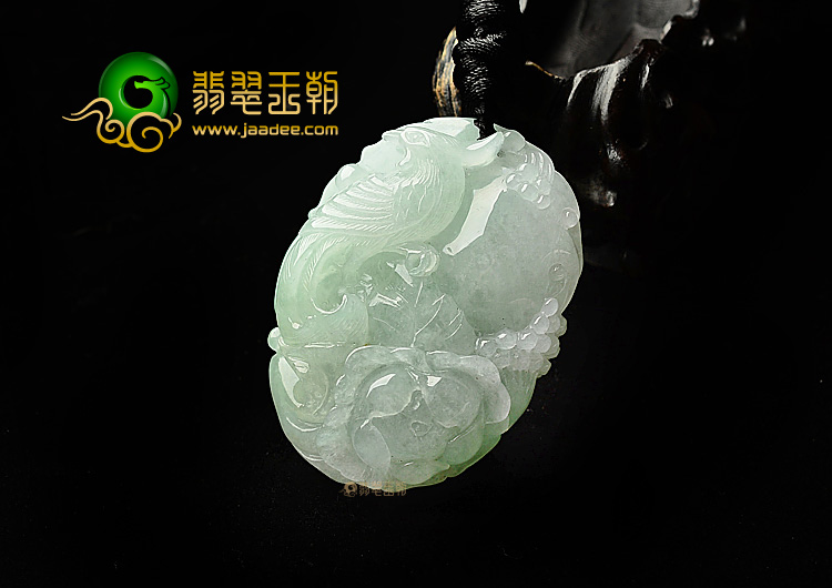 糯冰种晴水富贵花开挂件